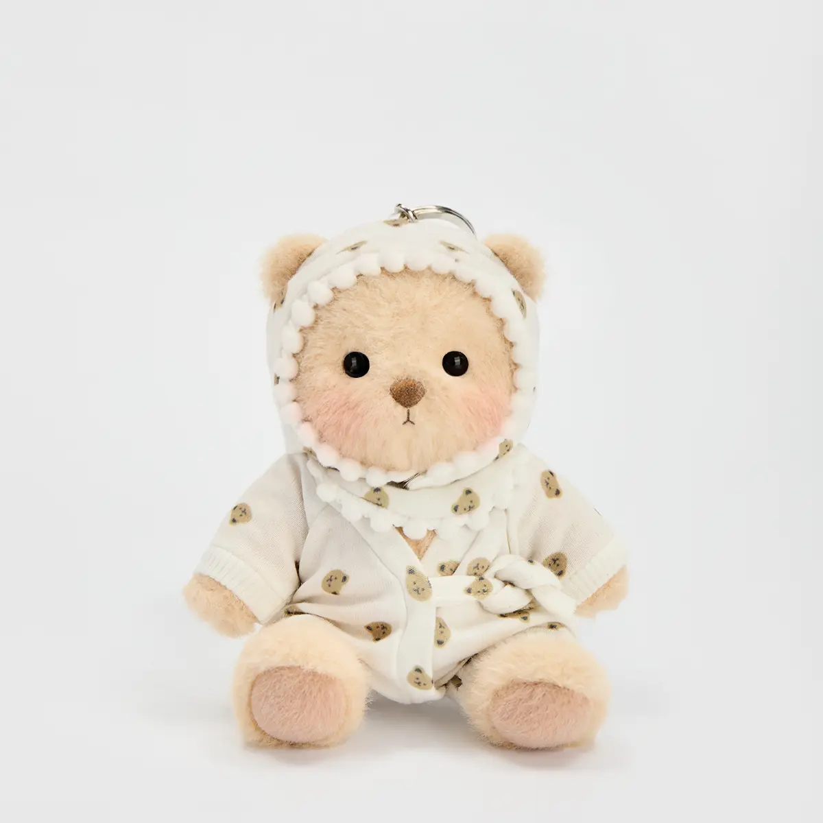 Getahug Soft Fluffy Polyester Fill Mini Bear Stuffed Keychain (5.9-in Brown, Up to 6.9-in), Hand Wash Only Cute Bag Charm, Car Key Accessory, Everyday Gift for Kids, Animals Keychain Decor, Fluffy Keychain
