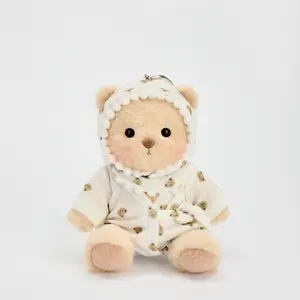 Getahug 5.9 Inches Pajamas Brown Mini Bear Keychain Bag Charm Gift