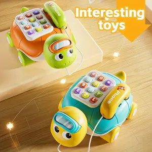 Turtle Music Phone Is an Interactive Baby Learning Toy Designed for Toddlers. It Features Buttons and Musical Sounds to Engage and Educate Young Children. This Educational Phone Promotes Cognitive Development Through Pretend Play, Making It an Ideal