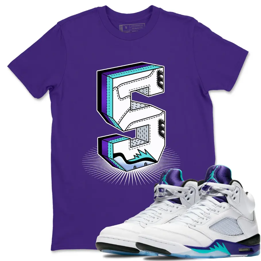 No 5 Unisex Graphic Shirts To Match Sneakers AJ5 OG Grape, Jordan 5 Grape Outfit, Trending Shirts, Top Tshirt