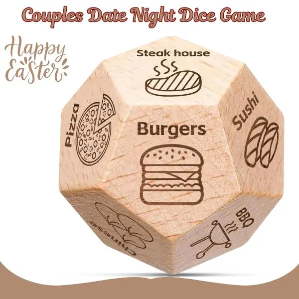 Date Night Food Dice Stocking Stuffers  - Fun Gift Idea for Boyfriends, Perfect Gift for Women and men in love , Couple Gift Ideas