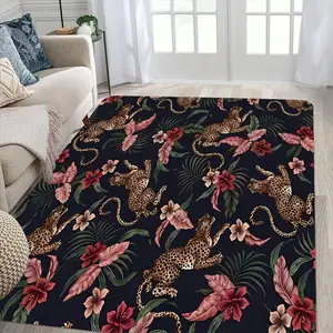 Vintage Tiger Pattern Floor Mat, Non-slip Soft Floor Carpet, Decorative Area Rug for Home Living Room Bedroom, Home Decor