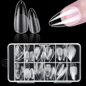 Clear Matte Nail Art & Nail Care Nail Kit, 120pcs/set Press on Fake Nail Kit for Beginners, Coverage False Nails Tip, Water Drop Full Sticker for Nail
