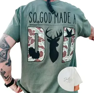 God Made a Dad Short Sleeve Adult Tee, #southernboy shirt casual cotton comfortable gift for men women trending summer Fitted Grey