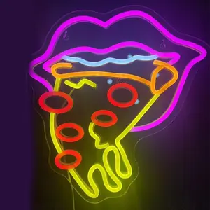 Pizza Shaped Neon Light, USB Plug Powered LED Glowing Wall Mounted Neon Light, Decorative Light for Pizza Shop, Restaurant, Bar, Supermarket, Shop