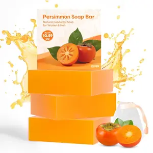 GPP Persimmon Soap Bar for Body Odor Control – 3 PCS Natural Body Wash Soap for for Old People Smell Eliminating Body Odor, Purifying Deodorizing Odor Eliminator for Women & Men, 3.53oz/per