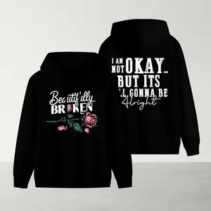 Beautifully Broken Graphic   Hoodie for Men and Women Casual Fleece Fabric Country Music Design Perfect for Daily Wear