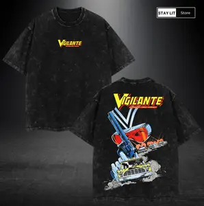 Vigilante Vintage Washed Tee – Oversized Graphic T-Shirt, Heavyweight Cotton Retro Streetwear, Perfect for Fans of Movies, TV Shows, and Art-Inspired Poster Collections