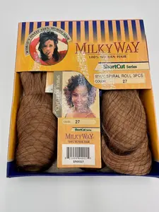Milky Way 100% Human Hair Short Cut Series Weaving 3 Piece Set Spiral Roll