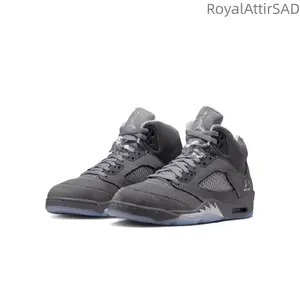 Neutral gray retro anti-slip and wear-resistant retro basketball shoes for men