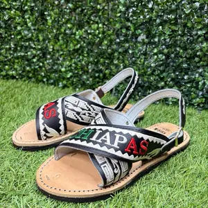 Handcrafted Chiapas Sandals / huarache with Unique Embroidery and Comfortable Slingback Design for Everyday Wear