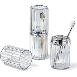 Toothbrush Travel Case Portable Travel Toothbrush Holder, Large Travel Toothbrush Cup, Travel Toothpaste Container for School, Camping, Business Trip Bathroom