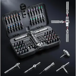 66-in-1 Advanced Magnetic Ratchet Screwdriver Set: Detachable T-Type Ratchet Handle Household Repair Tool Set Suitable for Furniture/Bicycle/Computer/Electronic Device Repair