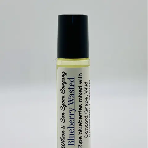 Fruity Sweet Scent Blueberry Almond Roll-On Body Oil (10 ml) - Scented Fragrance Aromatherapy Base for Bath & Body Care, Blends Juicy Berries, Concord Grapes, Wild Strawberry, California Lemons, Turbinado Sugar, Blueberry Wasted & Almond-Sweet Finish
