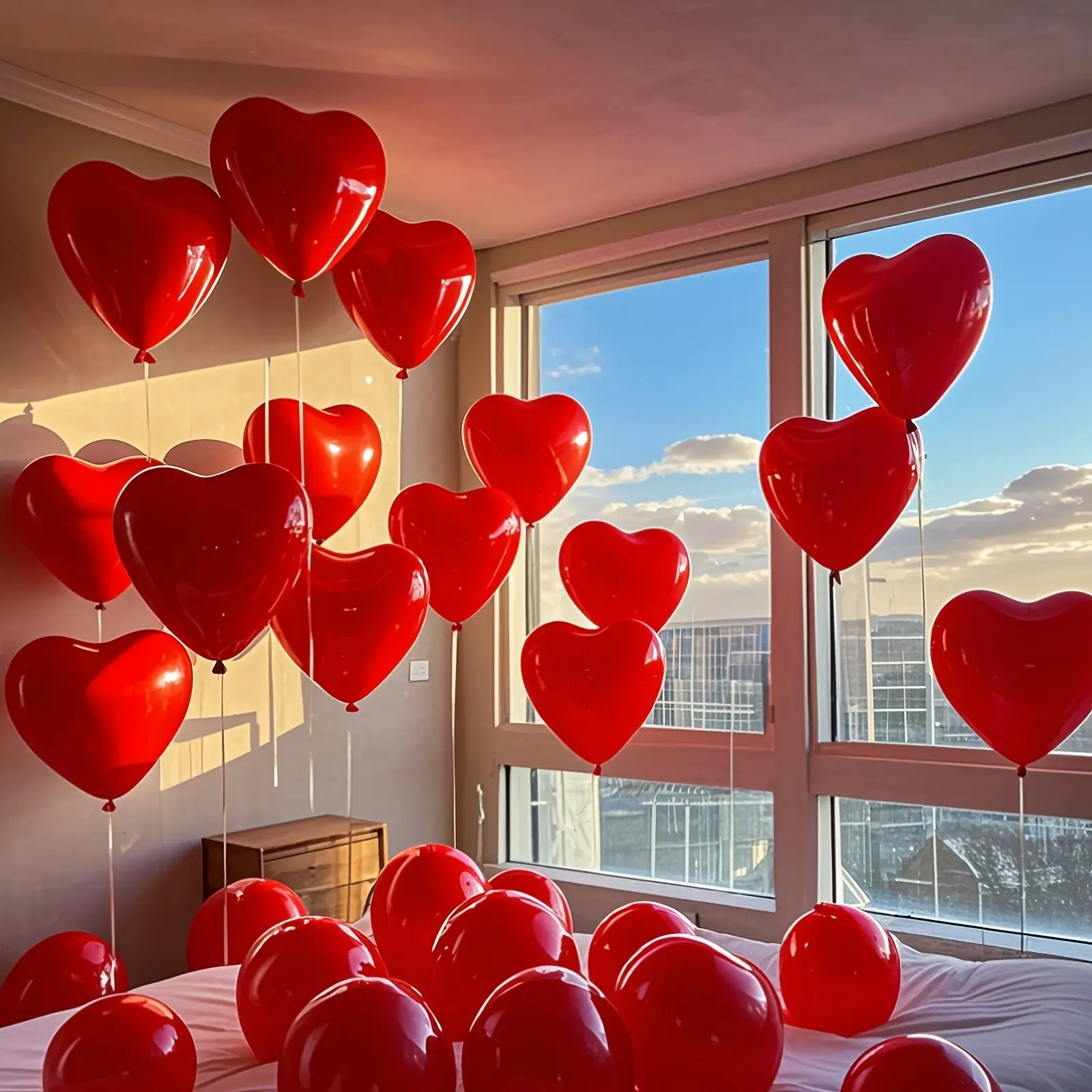 35-Pack Red Heart Shape Latex Balloons, Perfect for Birthday, Wedding, Valentine‘s Day, Halloween, Christmas, New Year, Home Decor, Party Decoration, Balloon Decorations, Photo Prop, Atmosphere Background
