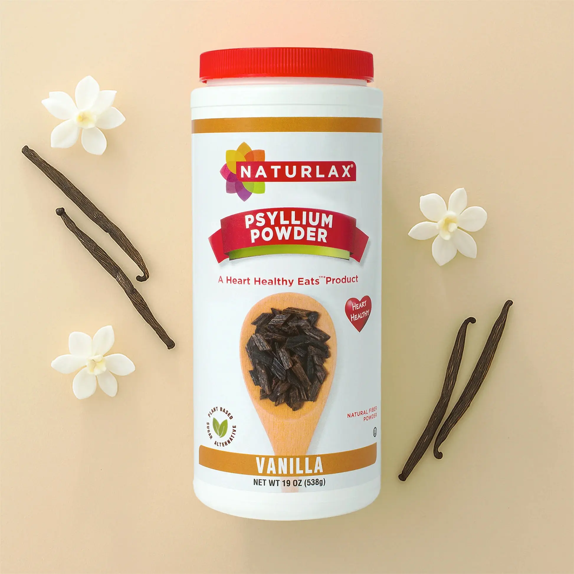 Vanilla Flavored Psyllium Husk Powder - Sugar-Free Natural Fiber for Gut Health - Naturlax