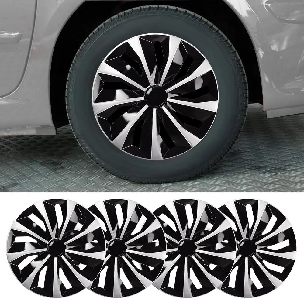 4pcs 16" ABS Plastic, Snap-On, Easy-Install Hubcap Wheel Cover Replacement Kit, Car Parts, Auto Accessories
