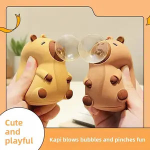 Viral Capybara Bubble Blowing Squeeze Toy: The Cutest Must-Have Aesthetic Fidget for Stress Relief, Satisfying Sensory Play, and Perfect Desk Decor!