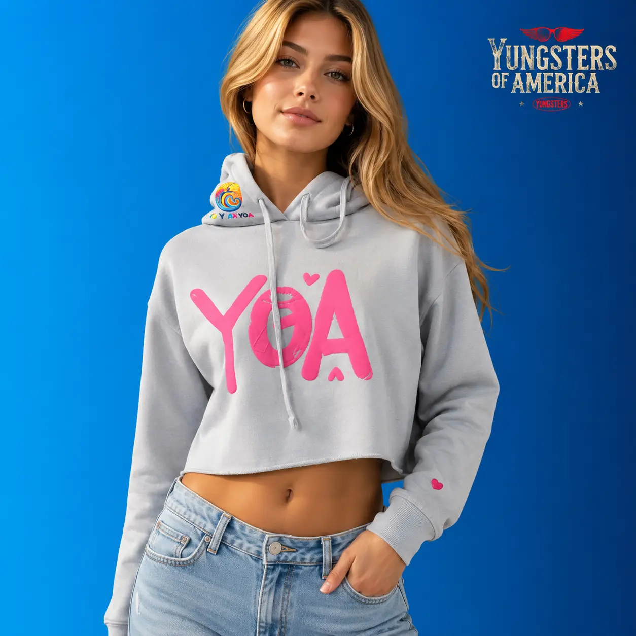 Y O A YOGA SOFT CROP TOP HOODIE