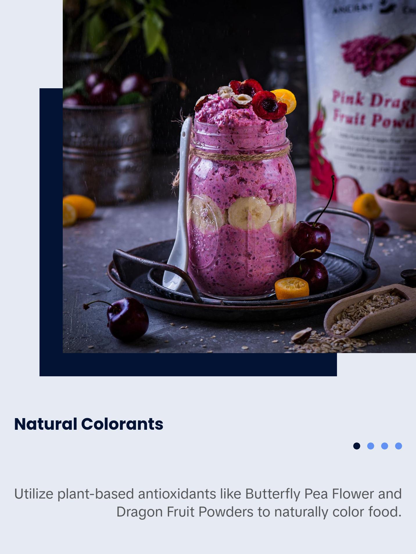 Ancient Choice - Radiant Skin Duo - 2-Pack Bundle | Butterfly Pea Flower Powder, 4oz. and Dragon Fruit Powder, 4oz. | USDA Organic, Non-GMO, Gluten-Free, Vegan | No preservatives, No added sugar | Natural Food Coloring