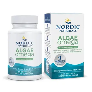 Nordic Naturals Algae Omega - Vegan Omega-3s for Optimal Wellness, 60 Count EPA & DHA Supplement Healthcare Vitamin