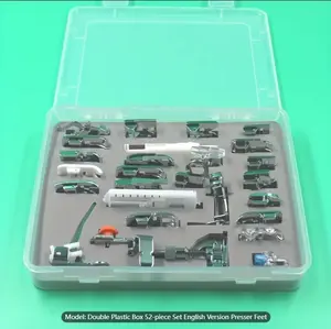 "1set Home Sewing Machine Press Foot Multi-functional Sewing Accessories Hardcover 52 Plastic Double Box Version Press Foot Set "