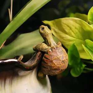 Creative Resin Turtle Design Hanging Planter Decor, 1 Box Cute Turtle Ornament, Garden & Home Ornament, Handmade Craft for Courtyard & Living Spaces