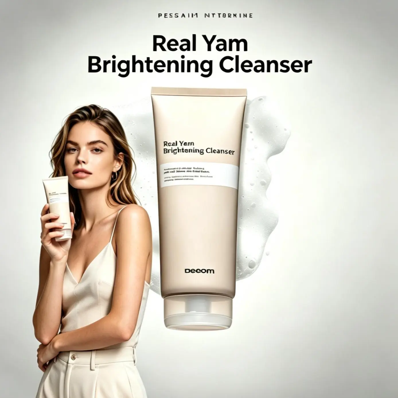 DEEOM Korean Yam Cleanser with rice extract: gentle foaming formula cleanses, hydrates, brightens skin. Made for dry skin types, keeps moisture locked in daily. Facial Cleansing Facial Cleansing Facial Wash