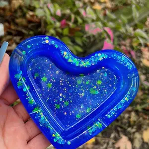 Blue heart ashtray