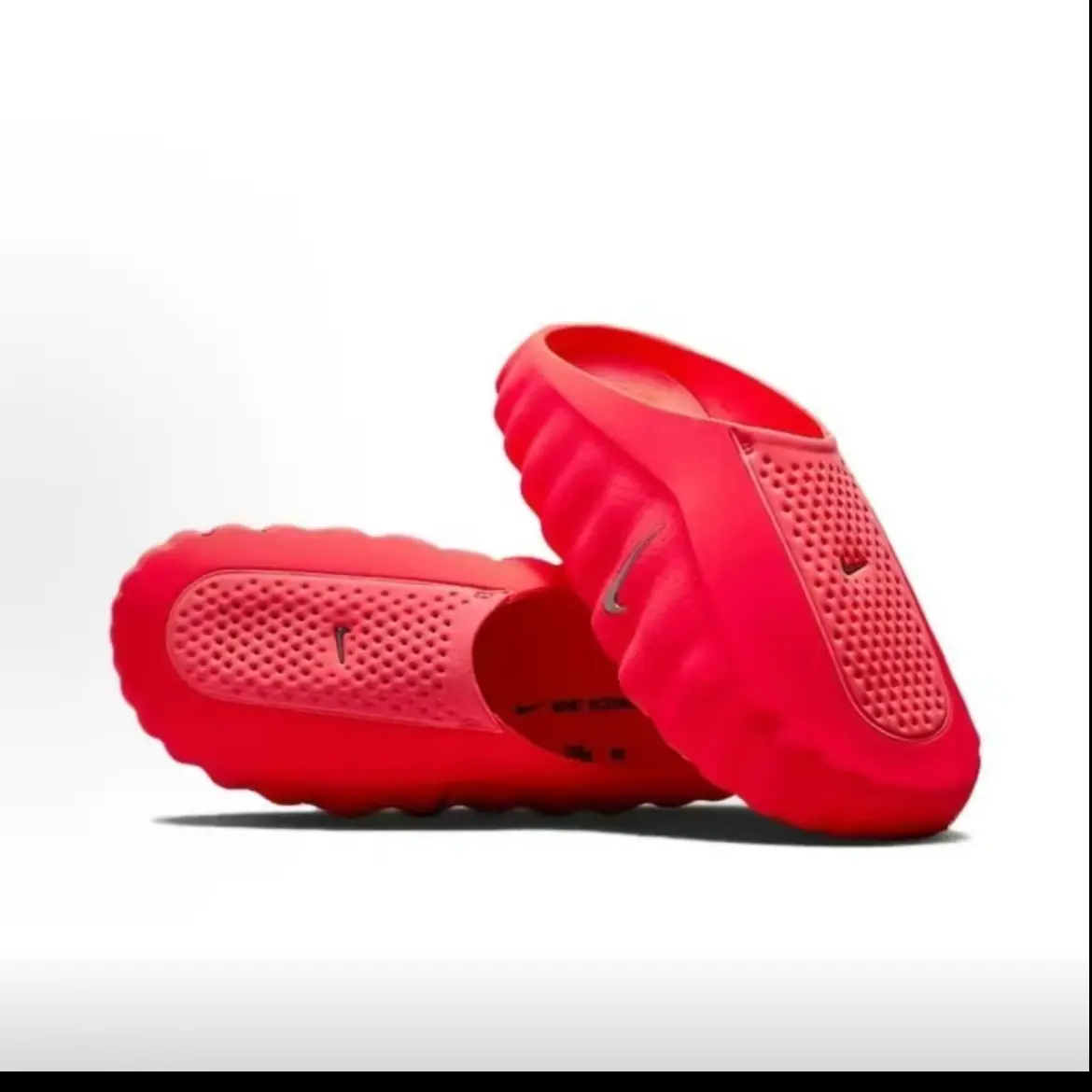Brand New Sealed Original Box Unisex Bright Red EVA Slide Sandals Orange Dot Massage Non Slip Quick Dry Hollow Breathable Indoor Bathroom Beach Gym Casual Slip On Trainers