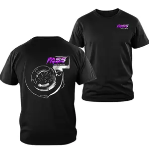 FASS Diesel Turbo Graphic T-shirt, 2 Sides Minimal Line Art Fuel Systems Turbocharger Design, Soft Cotton Blend Workwear Tee for Men Women Mechanics Diesel Truck Performance Gift Men's and women's tops suitable for everyday wear and all seasons