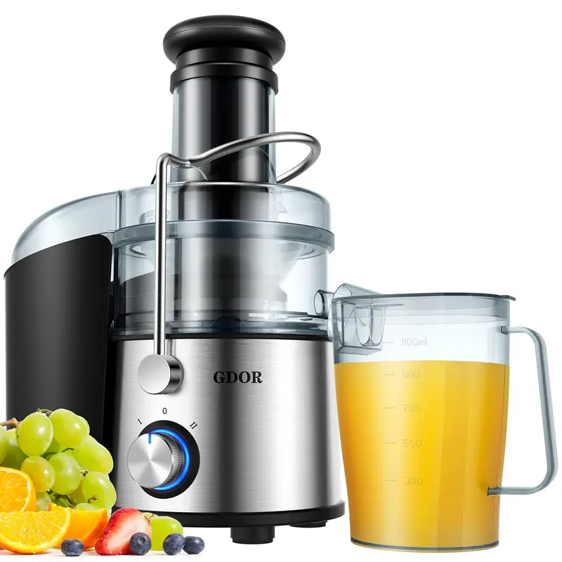 800/1200/1300 W+2.5/3/ 3.2 inch Feed Chute Juicer with Titanium Enhanced Cut Disc,Dual Speeds Centrifugal Extractor Machines for Fruits,Veggies 0