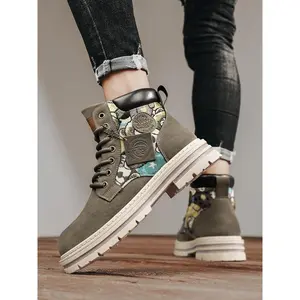 Men's Fashionable Lace Up Boots, Casual Comfortable Boots for Daily Wear, Trendy All-match Boots for Men