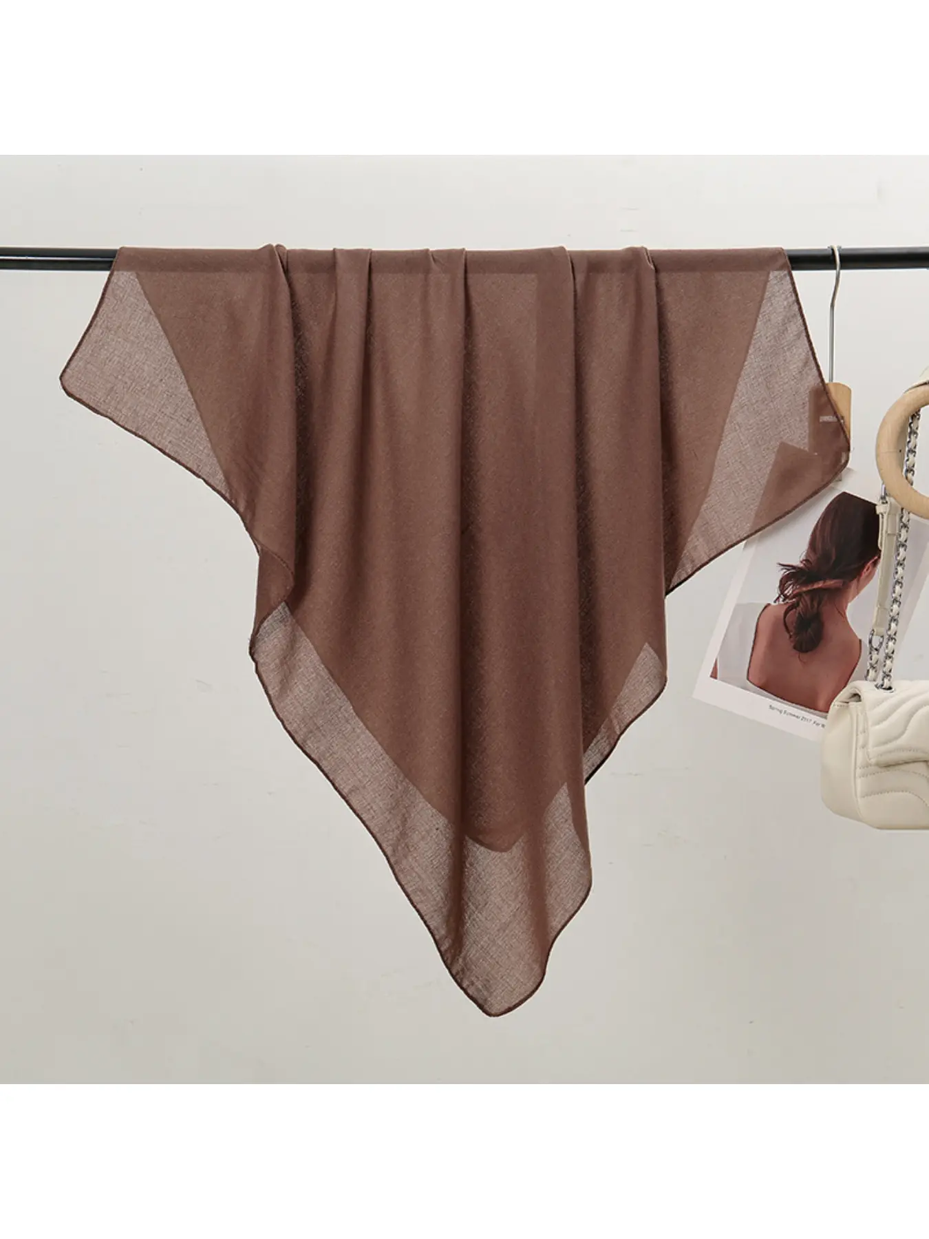 New Sensory Linen-Cotton Scarf, Solid Color Square Scarf, Gauze Scarf, Warm Shawl, Pure Color Leisure Headscarf, Casual, Wrap