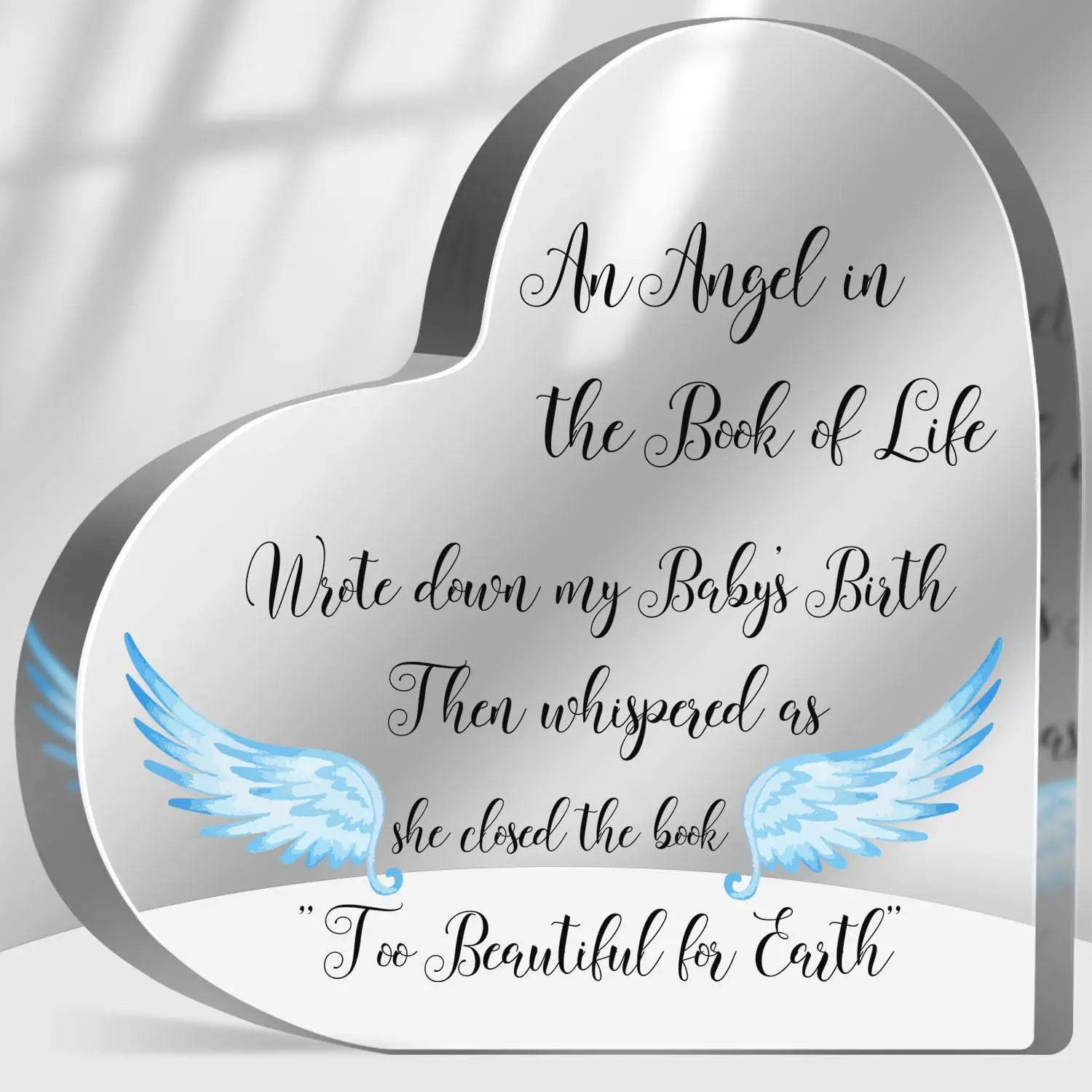 Miscarriage Gifts for Mothers, Sympathy Baby Memorial Gifts, Infant Loss Ornament Decor for Healing, Pregnancy Loss Remembrance, Heart Plaque, Acrylic Plaque Decor, Acrylic Plaque Sign