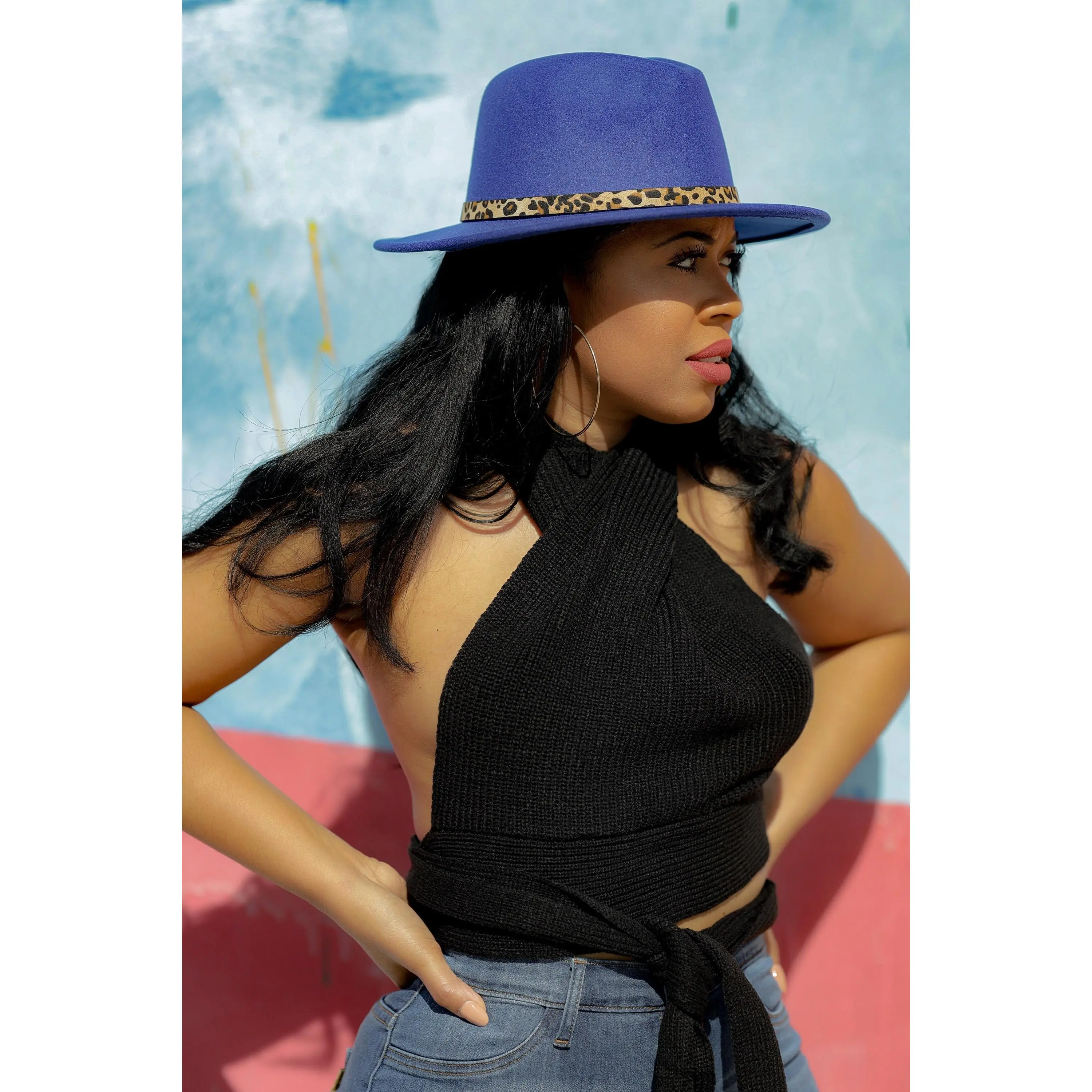 Leopard Buckle Belt Fedora