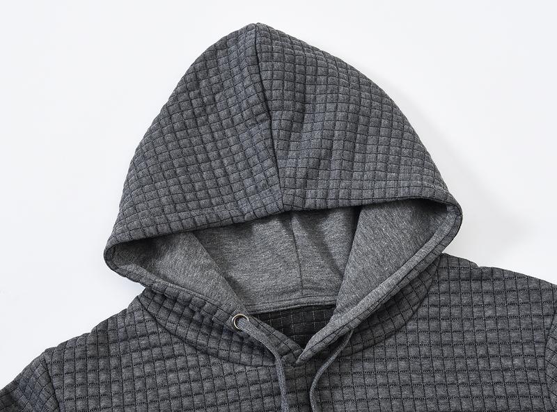 Mens Hooded Sweatshirt Long Sleeve Solid Knitted Hoodie Pullover Sweater Casual Menswear Soft Breathable Fabric Plaid Jacquard Design Mens Hooded Sweatshirt Long Sleeve Solid Knitted Hoodie Pullover Sweater Casual Menswear Soft Breathable Fabric Plaid Jacquard Design