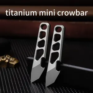1pc Titanium Alloy Multifunctional Knife with Key Ring - Portable Utility Knife for Cutting Paper, Unpacking Express, Bottle Opener, Keychain Pendant - Durable Outdoor Tool for Camping, Hiking, Camping Essentials, Sleek Metallic Finish, Sharp Blade