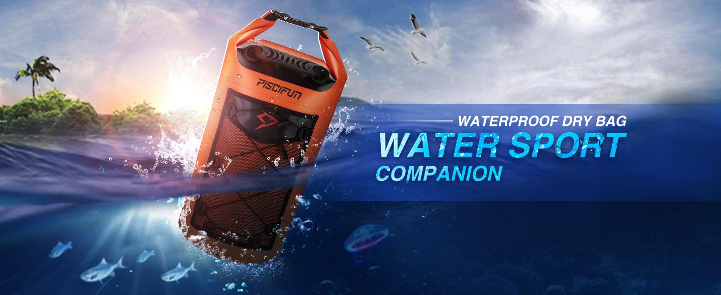 Piscifun Dry Bag, Waterproof Floating Backpack 10L/20L/30L/40L with Waterproof Phone Case for Boating, Kayaking, Fishing