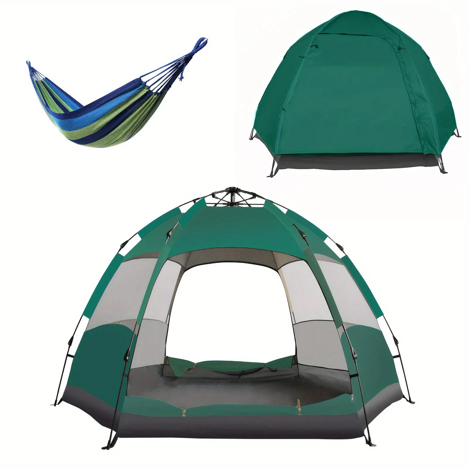 Outdoor Hexagonal Tent for Camping: Spacious 240*200*135cm Tent Accommodating 3-4 Persons, With Complimentary Hammock, Mosquito and Insect Repellent Feature