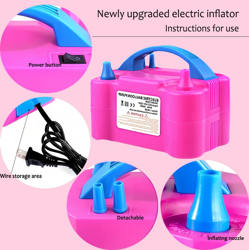 high-power electric balloon inflator balloon inflator double-hole automatic inflator inflatable ball machine wedding room balloon blowing weapon