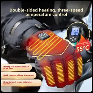 3.7V winter rechargeable electric vehicle heating gloves motorcycle riding heating gloves windproof warm gloves men