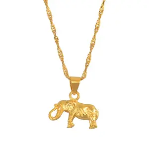 Elephant Pendant Necklace Chain Set Fashion Jewelry