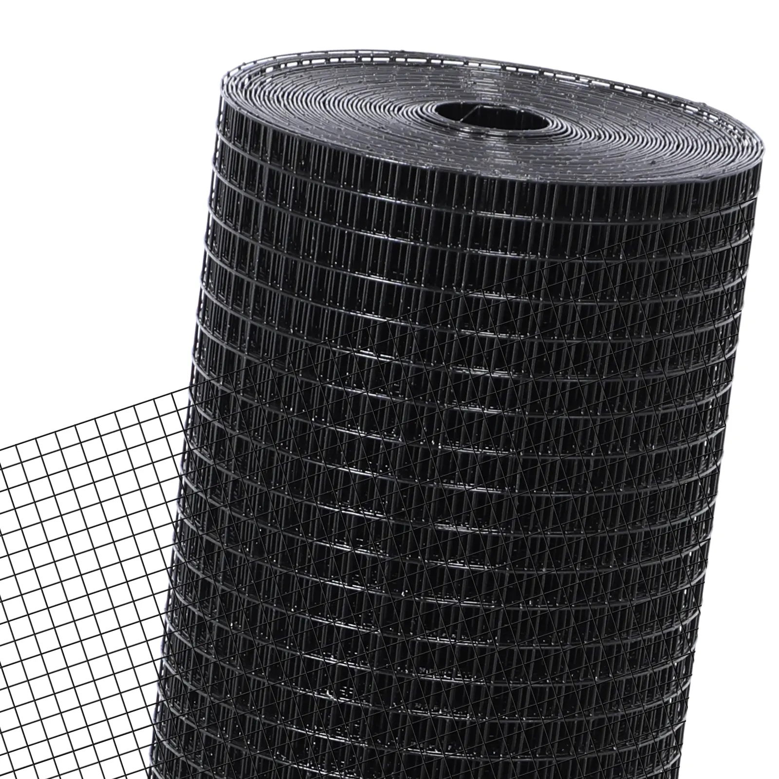 Black Hardware Cloth 1/2 inch 19Ga PVC Coated Wire Mesh Vinyl Coated Fence, Welded Metal Chicken Wire Fencing Roll, Garden Plant Fencing, for Chicken Coop and Home Improvement
