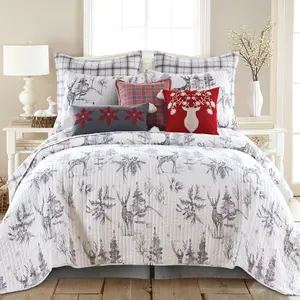 Sleigh Bells Grey Quilt