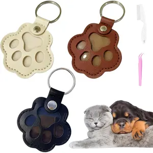 2pcs Cute Pets Fur Memory Charm – Paw-Shaped Charm for Collecting Pet Fur, Memorial Gift for Cat or Dog Lovers, Keychain or Necklace Decoration