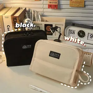 Fashionable Portable Pencil Case, High-Value Large Capacity Simple Study Supplies, Multifunctional Storage Box, Makeup Bag, Office Stationery Supplies