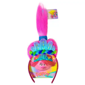 Trolls World Tour Headband with Pink Character Wig