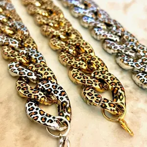 Leopard Acrylic Hat Chains For Trucker And Other Caps