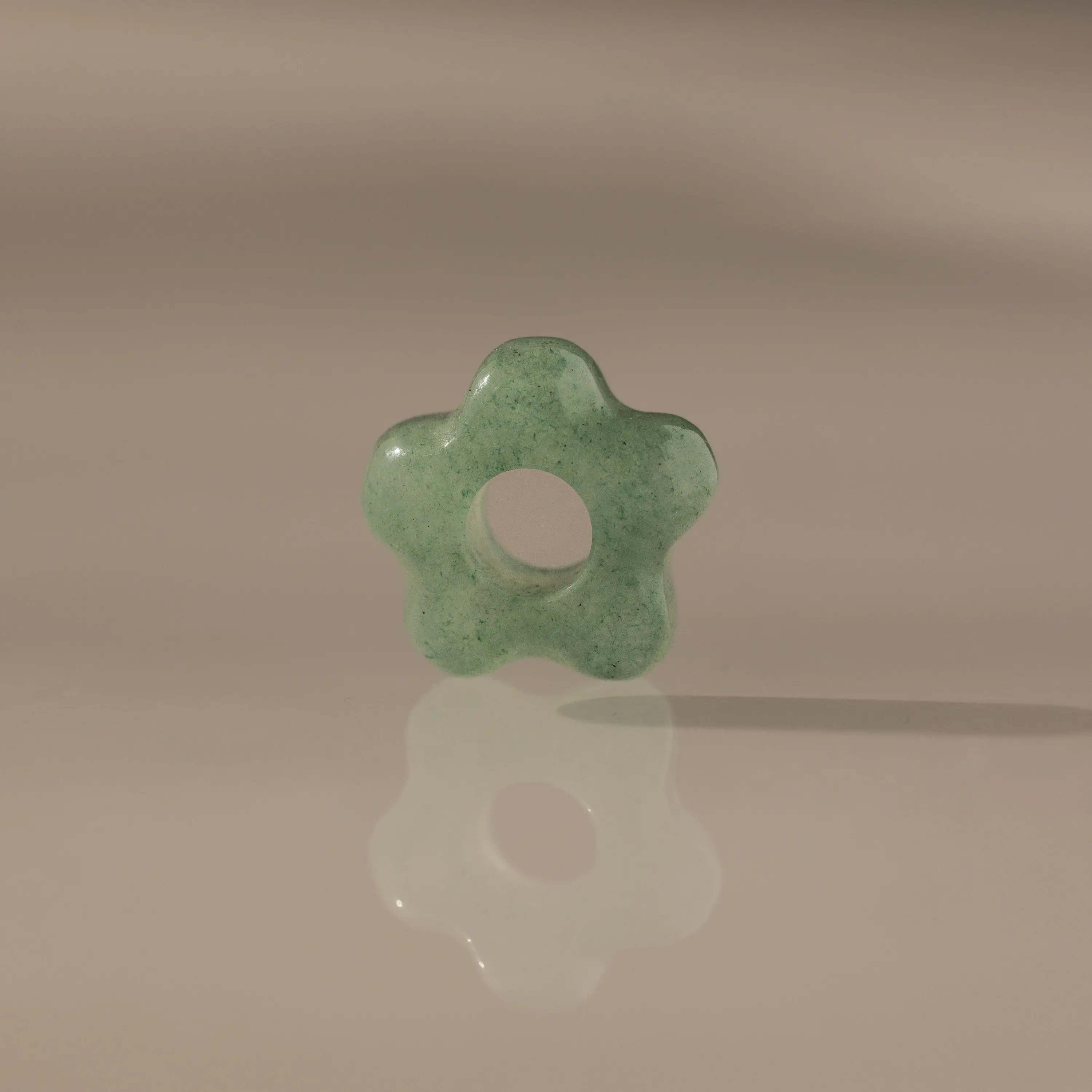 Jade Flower Spacer Charm by Caitlyn Minimalist - Floral Green Gemstone Charm Spacer Bead for Necklace - Dainty Jade Jewelry - Gift for Her